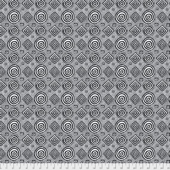 Good Vibrations HALF YARD White/Black BM065.WHITE Brandon Mable / Kaffe Fassett 100% Cotton Quilting Fabric