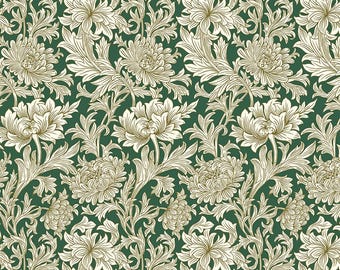 Chrysanthemum Toile HALF YARD Forest WM013.Forest by The Original Morris & Co / FreeSpirit 100% Cotton Sale Fabric