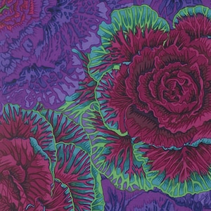 Brassica HALF YARD Purple  PJ051.PURPL by Phillip Jacobs / Kaffe Fassett 100% Cotton Quilting Fabric