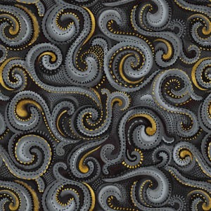 108in Wide Swirl HALF YARD Obsidian 8021-93 by Studio-E 100% Cotton Wide Backing Fabric