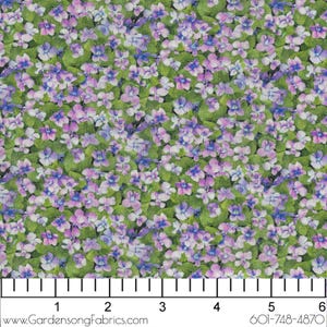 Landscape Medley HALF YARD Violets Multi 678-VIO Elizabeth&#39;s Studio 100% Cotton Quilting Fabric