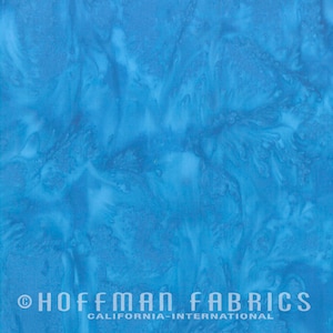 Hoffman Batiks HALF YARD Blue Jay / Bright Blue 1895-261 Bali Hand Dyed 100% Cotton Batik