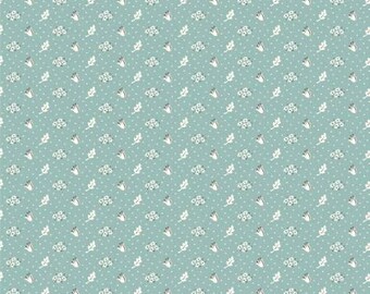 Wildwood Dwelling HALF YARD Vintage Apron Print Teal WW25110 Poppie Cotton 100% Cotton Quilting Fabric