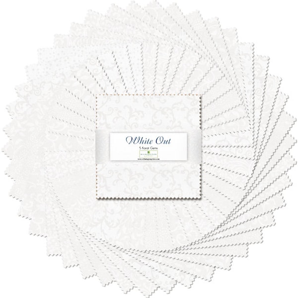 Charm Pack - White Out 507-12-507 by Wilmington Prints 100% Cotton Precut Fabric Squares