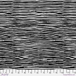 Creased HALF YARD Black/White  BM050.BLACK Brandon Mably/Kaffe Fassett 100% Cotton Quilting Fabric - cut continuous