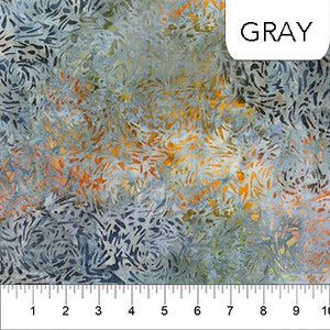 BFFs Batik HALF YARD Grey Multi 81600-93 Banyan Batiks 100% Cotton Batik Fabric