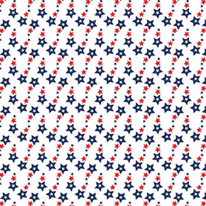 May include: White background with a repeating pattern of blue and red stars. The design features rows of blue stars connected by a string of red stars, creating a patriotic or festive aesthetic.