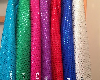 Sequin Fabric - Brights -  by EESCO - Special Tricot Knit Fabric Yardage 3mm Sequin Dots Sold By The YARD