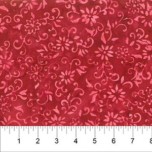 Bamboo Pavilion HALF YARD Blood Orange Batik 80773-32 by Banyan Batiks 100% Cotton Batik Quilting Fabric
