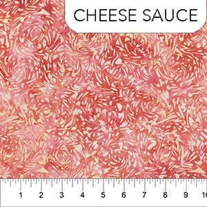 BFFs Batik HALF YARD Peach aka &quot;Cheese Sauce&quot; 81600-57 Banyan Batiks 100% Cotton Batik Quilting Fabric