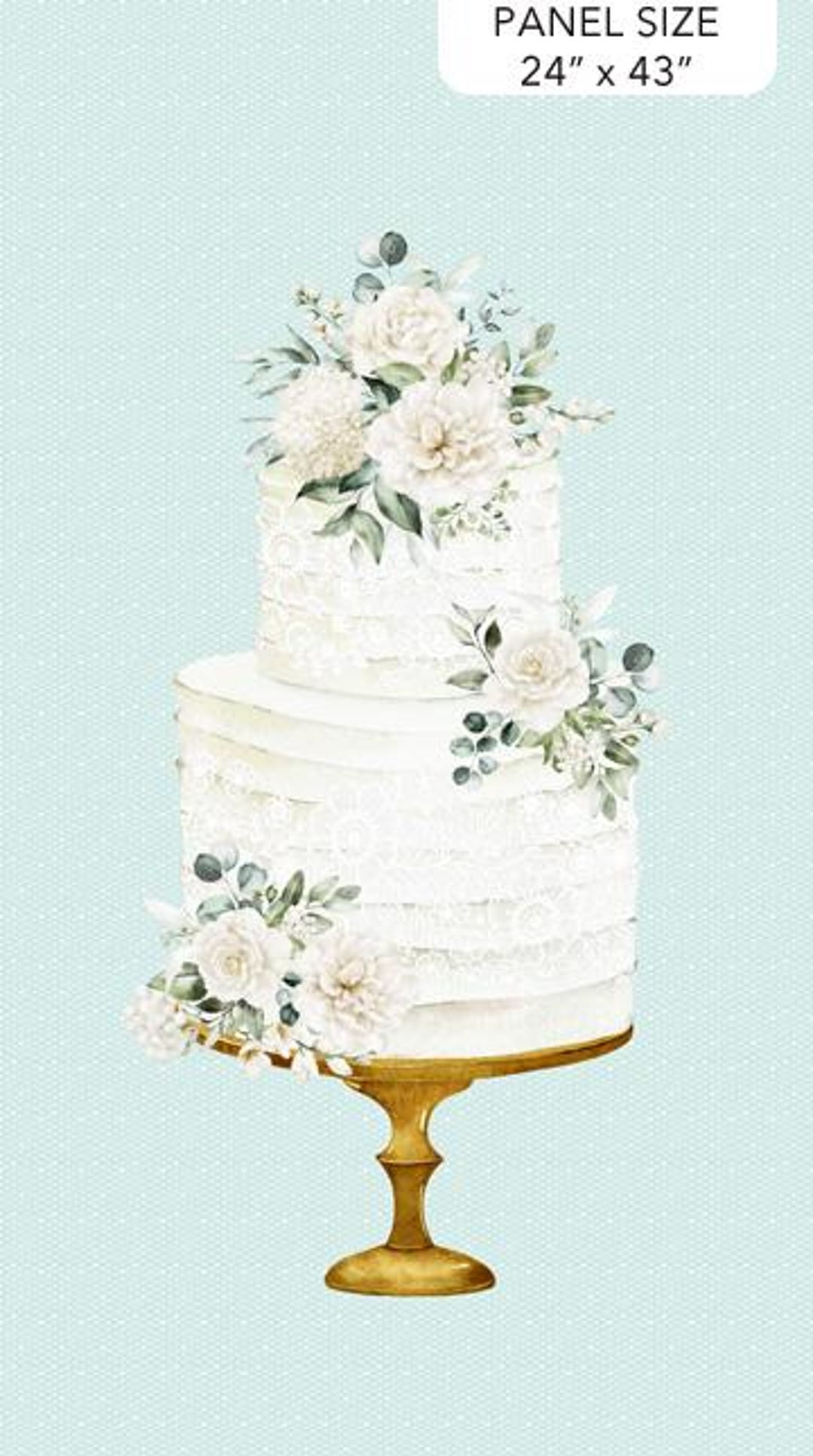 White Wedding Cake Panel 28380-62 by Northcott 100% Cotton Fabric Panel ...
