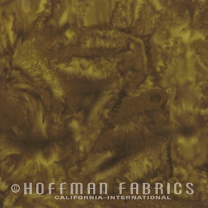 Hoffman Fabrics HALF YARD Earth Golden Brown Watercolor Batik 1895-058 Bali Hand Dyed 100% Cotton Batik