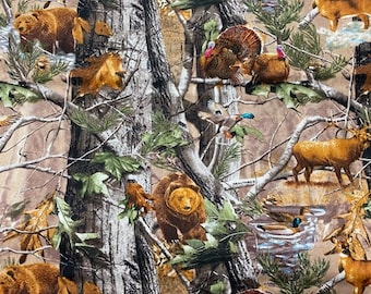 RealTree Wild Animals HALF YARD Camouflage 9902 by Sykel 100% Cotton Camouflage Quilting Fabric
