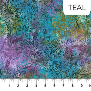 BFFs Batik HALF YARD Teal 81600-63 by Banyan Batiks / Northcott 100% Cotton Batik Quilting Fabric