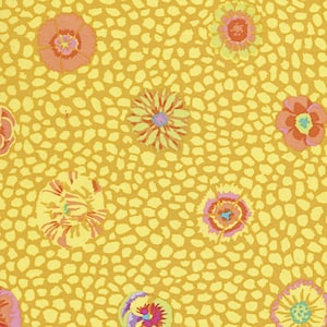 Guinea Flower HALF YARD Gold GP059.GOLD Kaffe Fassett 100% Cotton Quilting Fabric