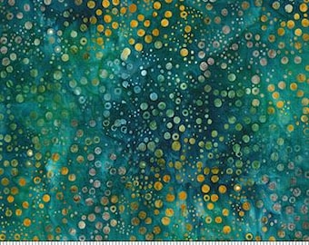 POP Dots HALF YARD Marine Green 81900-73 Banyan Batiks / Northcott 100% Cotton Batik Fabric