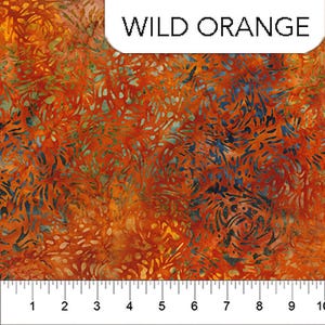 BFFs Batik HALF YARD Wild Orange  81600-59 Banyan Batiks / Northcott 100% Cotton Batik Quilting Fabric