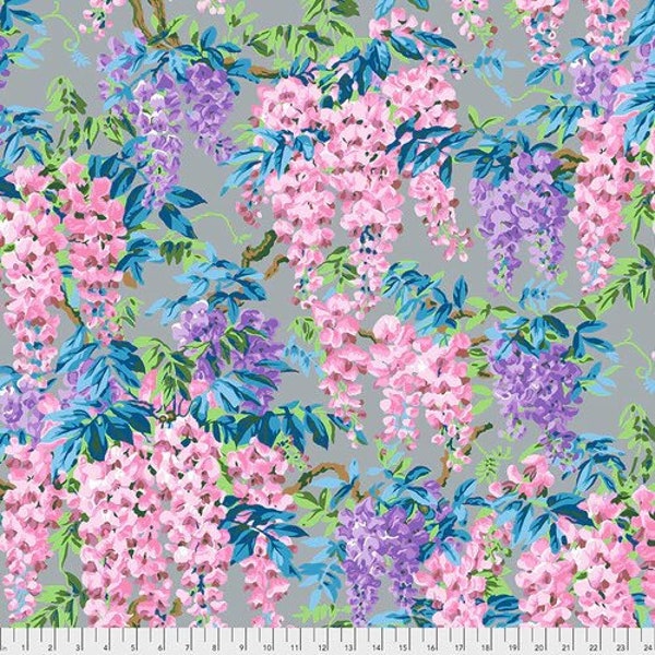 Kaffe Fassett Wisteria - Grey PJ102.GREY by FreeSpirit 100% Cotton Quilting Fabric Yardage