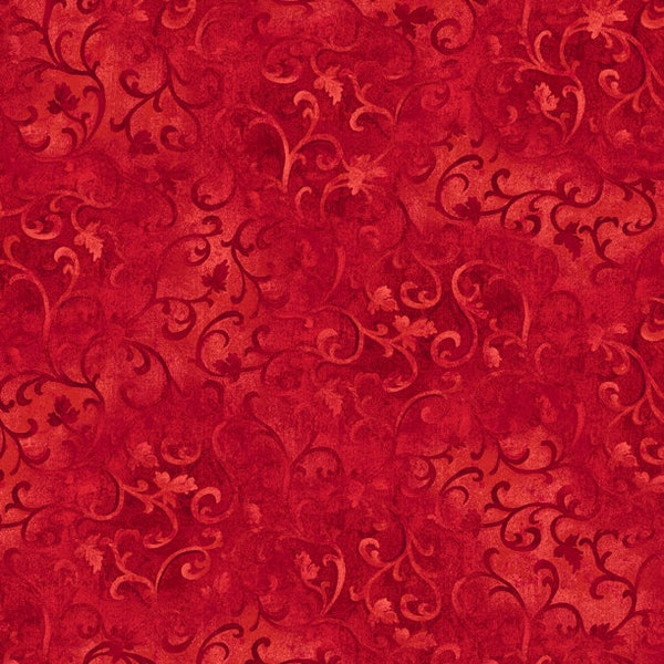 Essentials Scrolls - Bright Red 89025-333 by Wilmington Prints 100% Cotton Quilting Fabric Yardage