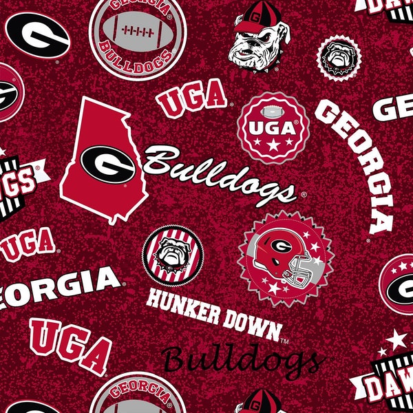 Georgia Bulldogs Home State GA-1208 by Sykel Enterprises 100% Cotton Fabric Yardage