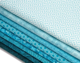 Caribbean Breeze FABRIC BUNDLE - Free Shipping - Ready to Ship - 100% Cotton Quilt Shop Quality - Eight Fabrics Total
