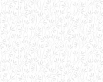 Sprouts HALF YARD White-on-White 39093-100 Wilmington Prints 100% Cotton Quilting Fabric