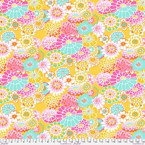 Asian Circles HALF YARD Yellow GP89.YELLOW Kaffe Fassett 100% Cotton Fabric