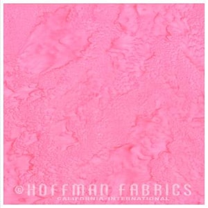 Hoffman Batiks HALF YARD Pink 1895-12 Bali Hand Dyed 100% Cotton Batik Fabric