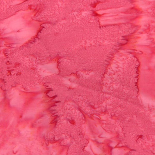 BOLT END - Frank - Rose Pink Watercolor Batik 1895-349 by Hoffman California Fabrics Bali Hand Dyed 100% Cotton Batik Fabric