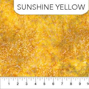 BFFs Batik HALF YARD Sunshine Yellow 81600-54 by Banyan Batiks / Northcott 100% Cotton Batik Quilting Fabric