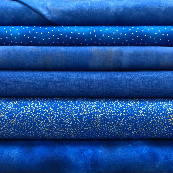 Royal Blue Cotton Fabric Cotton Blend by the Yard Half Yard Quarter Yard 