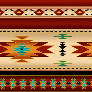 Tucson Stripe HALF YARD Terracotta with Gold Metallic M201-TER by Elizabeth&#39;s Studio 100% Cotton Fabric