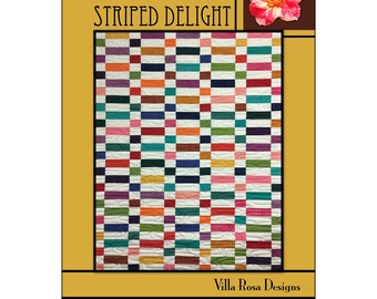 Pattern "Striped Delight" Quilt Pattern RC173 by Villa Rosa Designs Paper Pattern Card **not a PDF design**