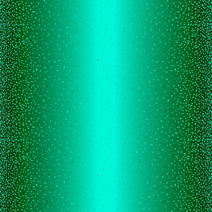 May include: Abstract digital art with a gradient of teal and green. The center is a bright teal, fading to a darker green on the sides. Small, dark green speckles are scattered along the edges.
