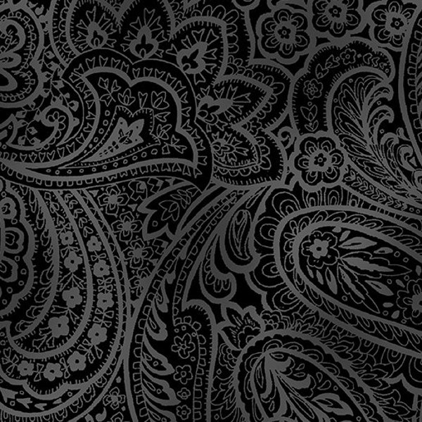 Black Paisley Fabric - Etsy