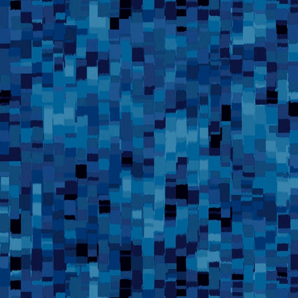SALE Ombre Squares Midnight Blue 27427-W by QT Fabrics 100% Cotton Quilting Fabric Yardage