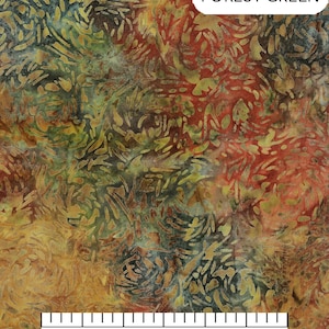 BFFs Batik HALF YARD Forest Green 81600-78 by Banyan Batiks / Northcott 100% Cotton Batik Quilting Fabric