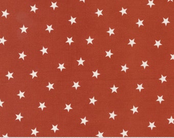 BOLT ENDS - Sunrise Side Stars Rust Red 14964-24 Minick & Simpson / Moda 100% Cotton Quilting Fabric
