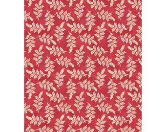 BOLT END - Variegated Leaves Red 9103-RE by Maywood Studio 100% Cotton Fabric