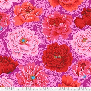 Kaffe Fassett Brocade Peony HALF YARD Hot PJ062.HOT by Philip Jacobs 100% Cotton Quilting Fabric