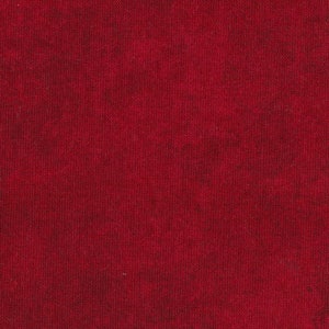May include: A solid red fabric with a subtle texture. The fabric has a slightly rough feel and a deep, rich red color.