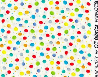 コットン Speckles HALF Yard White/multi QT Fabrics 27172-ZX 100% Cotton