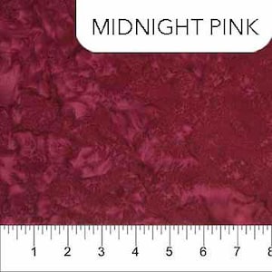 Shadows HALF YARD Midnight Pink Batik  81300-26 by Banyan Batiks 100% Cotton Batik Fabric