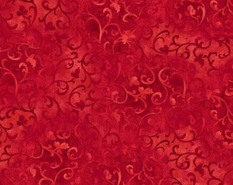 Essentials Scrolls HALF YARD Bright Red 89025-333 Wilmington Prints 100% Cotton Fabric