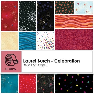 Strips - Celebration ST0161 by Laurel Burch / Clothworks Precut Jelly Roll 100% Cotton Fabric