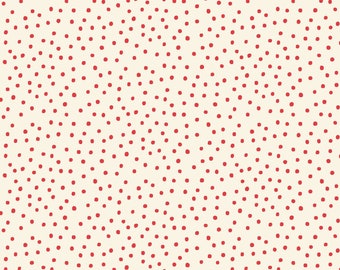 SALE! Say It With A Stitch Scattered Dots Cream/Red 156-8 by Henry Glass 100% Cotton Quilting Fabric Yardage