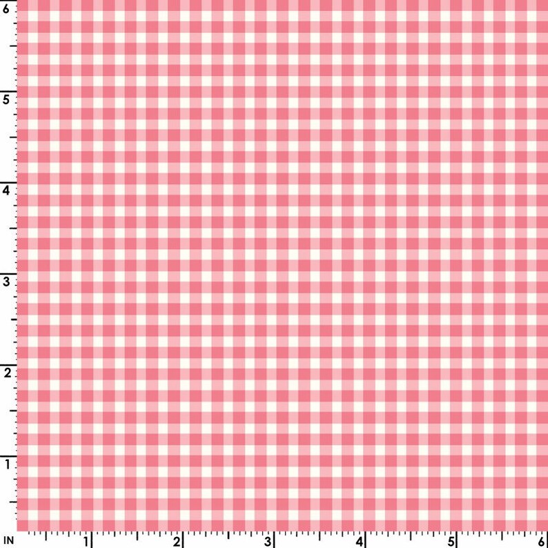 Checks Strawberry Ice Pink 610-P5 by Maywood Studio 100% Cotton Fabric Yardage image 2