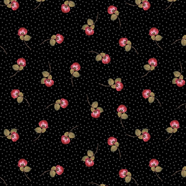 Rosewood Lane Flower Flurry Black 86512-937 by Wilmington Prints 100% Cotton Quilting Fabric Yardage