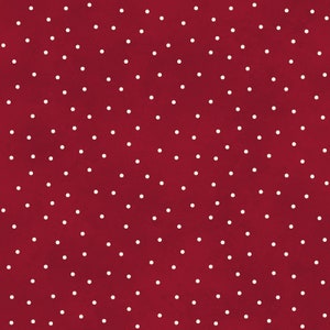 Scattered Dots HALF YARD Dark Red / Natural Dots 8119-R3 Maywood Studio 100% Cotton Quilting Fabric