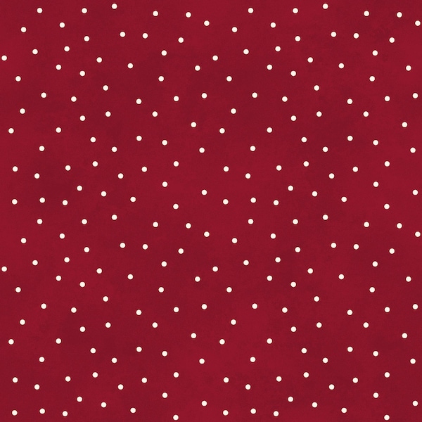 Scattered Dots - Dark Red / Natural Dots 8119-R3 by Maywood Studio 100% Cotton Quilting Fabric Yardage